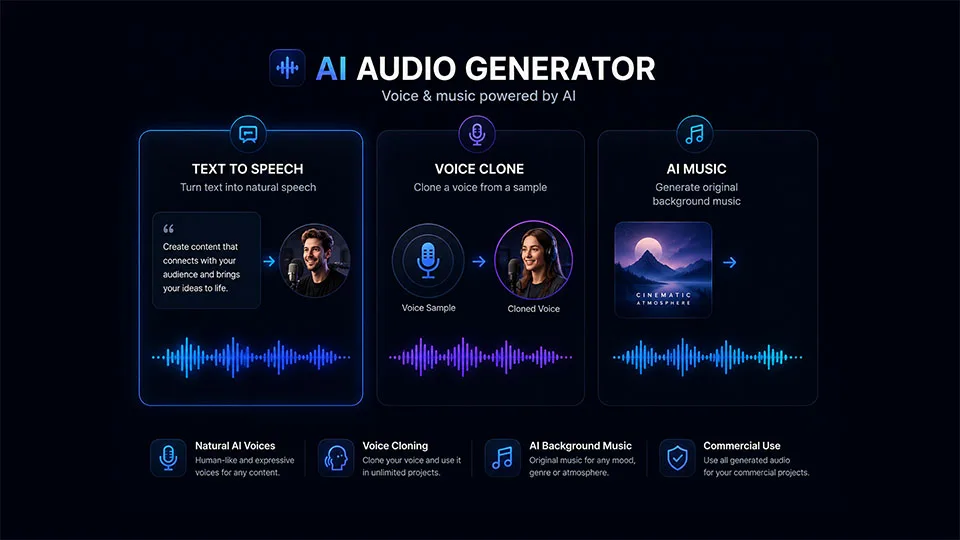 AI Audio Generator inside EZYGEN