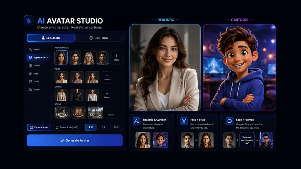 Avatar Studio inside EZYGEN