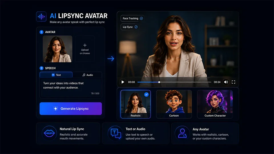 Lipsync Avatar inside EZYGEN
