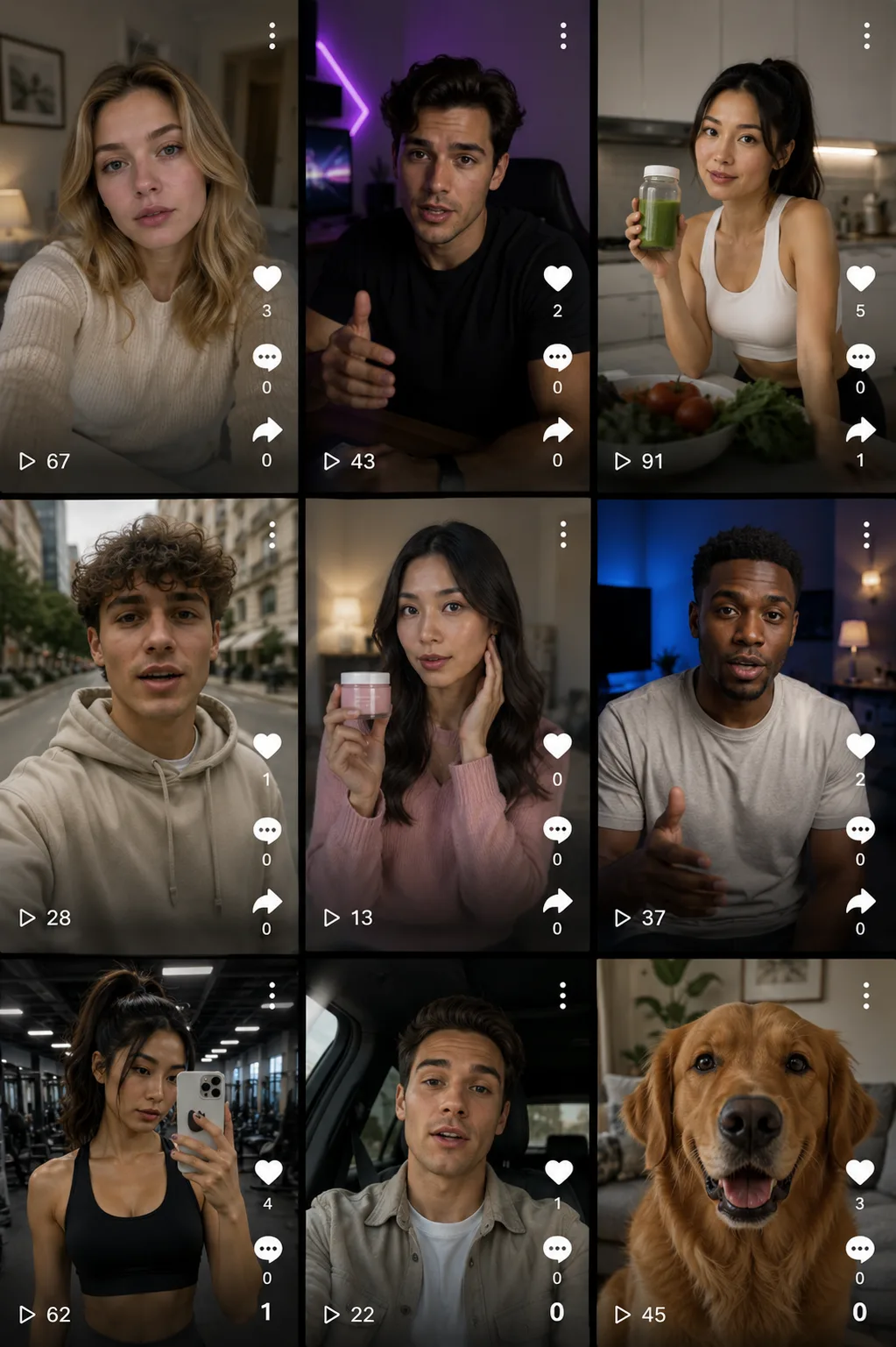 A feed where every post features a different person