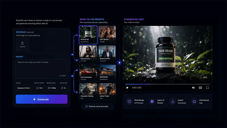 AI Video Generator inside EZYGEN
